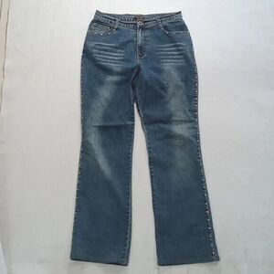 Milana jeans women's size 6 rhinestone embellished Whiskering blue